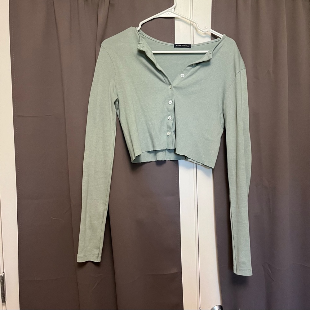 Brandy Melville Sage Green Button Shirt/Cardigan